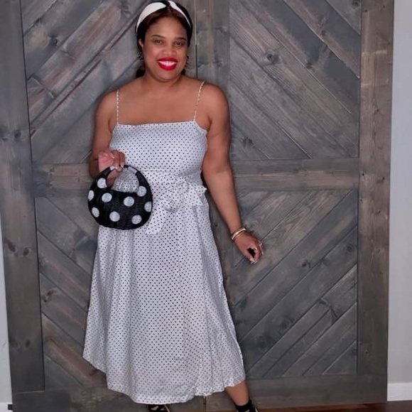 Kate Spade Mini Polka Dot Tie-Waist Midi Dress - kate spade New York  Size 1X - Picture 8 of 11